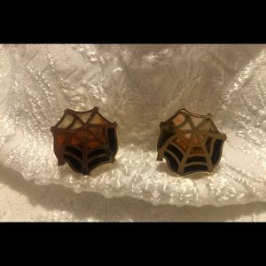 Vintage Tiger-eyed spiderwebbed cuff links
